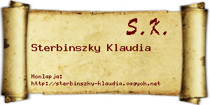 Sterbinszky Klaudia névjegykártya
